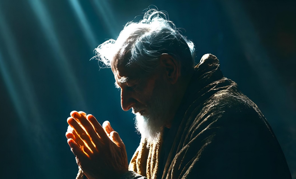 Elderly Man Praying to God