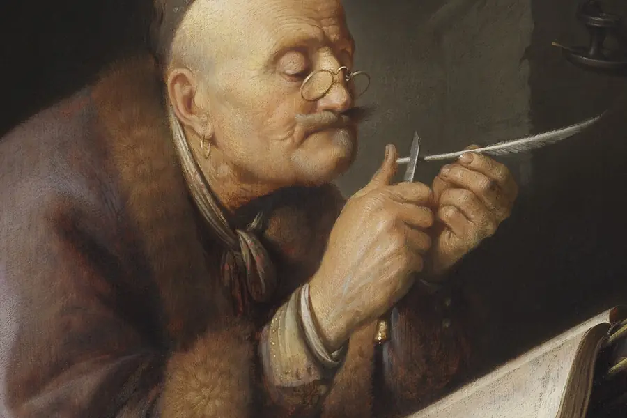 Gerrit Dou, A Scholar Sharpening His Quill